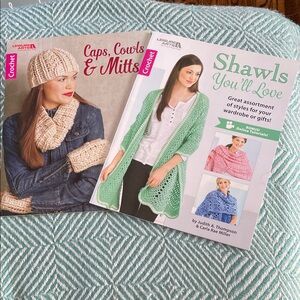Leisure Arts Crochet Pattern Books - Caps, Cowls & Mitts and Shawls You'll Love